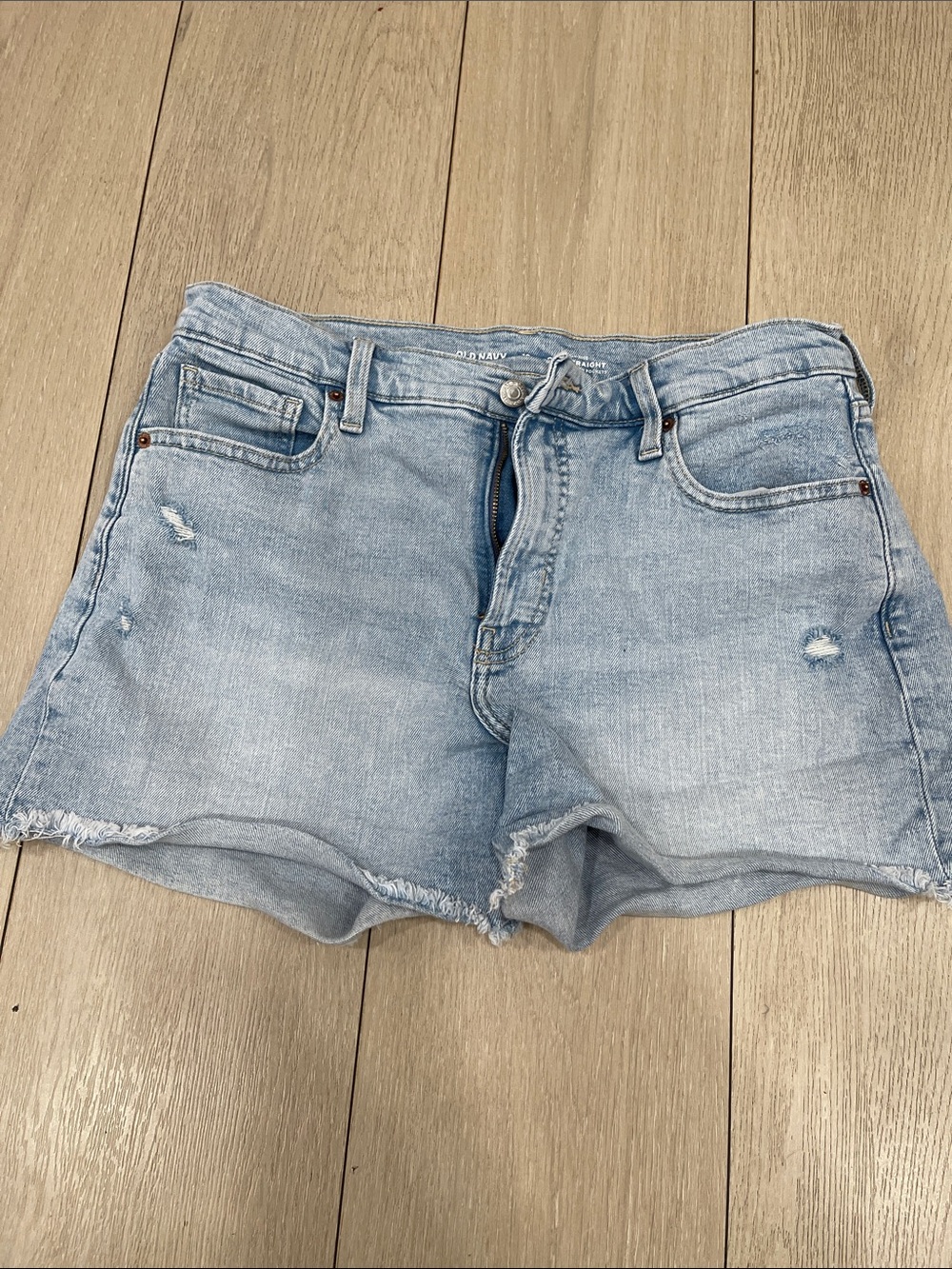 Old Navy Light Blue Distressed Denim Cutoff Shorts